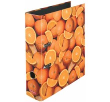Classeur à levier maX.file A4 pélliculé Brillant motif Oranges HERLITZ
