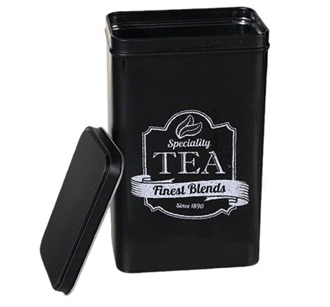 Boite métallique pour le thé noire