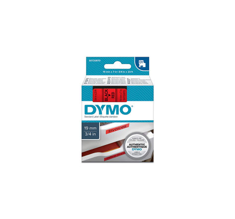 DYMO LabelManager cassette ruban D1 19mm x 7m Noir/Rouge (compatible avec les LabelManager et les LabelWriter Duo)