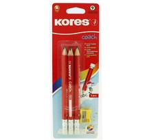 Lot de 3 crayons graphite + 1 taille-crayon gratuit - mine hb - kores