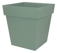 EDA PLASTIQUE - Pot carré Toscane - 50 cm - 87 L - Vert laurier