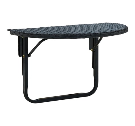 Vidaxl table de balcon 60x60x32 cm noir résine tressée