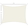 Voile d'ombrage rectangulaire 6l x 4l m polyester imperméabilisé haute densité 160 g/m² crème