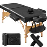 Tectake Table de massage Pliante 2 Zones 7,5 cm d'épaisseur - noir