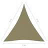 vidaXL Voile de parasol tissu oxford triangulaire 3x4x4 m beige