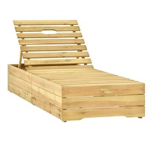 Vidaxl chaise longue bois de pin imprégné de vert