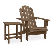 Vidaxl chaise de jardin adirondack avec table bois de sapin marron