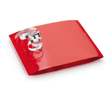 Pochette cadeau pelliculée rouge à rabat 20 x 24 x 8 cm (lot de 100)