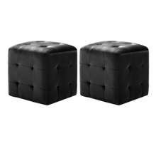 Vidaxl 2 pièces tables de chevet noir 30x30x30 cm tissu velours