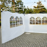Parois latérales de rechange barnum tonnelle 3 x 3 ou 3 x 6 m 2 pièces 2 grandes fenêtres blanc