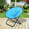 Loveuse fauteuil rond de jardin fauteuil lune papasan pliable grand confort 80l x 80l x 75h cm grand coussin fourni oxford bleu