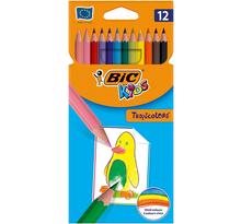BIC KIDS Crayons de couleur Tropicolors 2, étui carton de 12 BIC