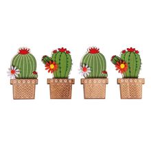 4 autocollants en bois cactus 6,1 cm