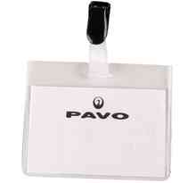 Pack de 25 Badges avec Clip 60 x 90 mm Transparent PAVO