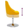 Vidaxl chaise pivotante de salle à manger jaune tissu
