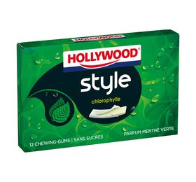 Chewing-gum à la chlorophylle parfum menthe verte HOLLYWOOD