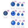 Vidaxl ensemble de boules de noël 100 pcs bleu