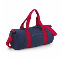 Sac de voyage toile - 20 l - varsity barrel bag - bg140 - bleu marine et rouge