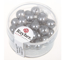Perle nacrée renaissance gris argenté 8 mm 25 pièces