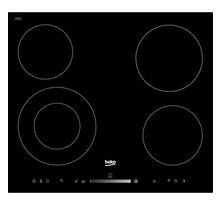 BEKO HIC64502T Table de cuisson vitrocéramique - 4 zones -  6700W - L58 x P51cm - Revetement verre - Noir