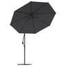 vidaXL Tissu de remplacement pour parasol déporté Noir 350 cm