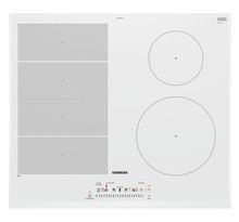 SIEMENS EX652FEB1F - Table de cuisson à induction - 4 zones - 7400W - L59,2 x P52,2cm - Revêtement verre - Blanc