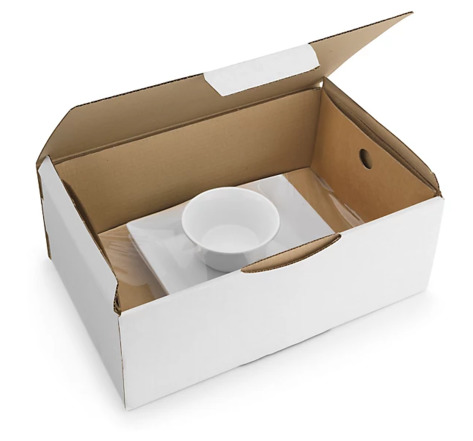 Boîte carton blanche avec calage film korrvu® 31 5x23x11 cm (lot de 50)