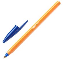Stylo bille, Orange, pointe fine (0,8 mm), corps orange, encre bleue (paquet 20 unités)
