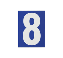 THIRARD - Plaque de signalisation 8  marquage blanc sur fond bleu  panneau PVC adhésif  65x90mm