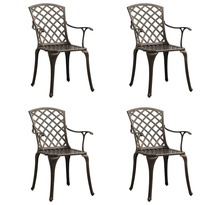 Vidaxl chaises de jardin 4 pièces aluminium coulé bronze