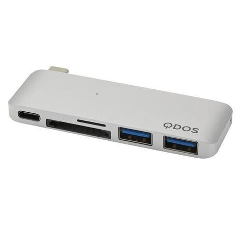 QDOS PowerLink Mini Hub USB-C 5-en1 - Argent