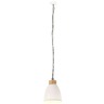 vidaXL Lampe suspendue industrielle Blanc Fer et bois solide 23 cm E27