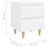 Vidaxl tables de chevet avec pieds en pin 2 pièces blanc 40x35x50 cm