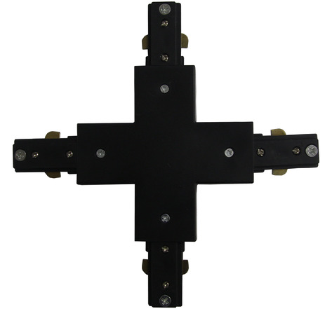 Connecteur led en x pour rail monophasé noir - noir - silamp