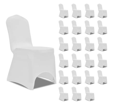 Vidaxl housses élastiques de chaise blanc 24 pcs