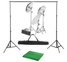 Vidaxl kit de studio photo avec ensemble d'éclairage et toile de fond