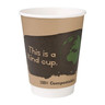 Gobelets jetables compostables boissons chaudes double paroi en pla 355 ml - carton de 500 - fiesta green - acide polyactique (pla)