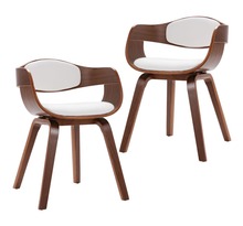 Vidaxl chaises de salle à manger 2 pièces bois courbé et similicuir