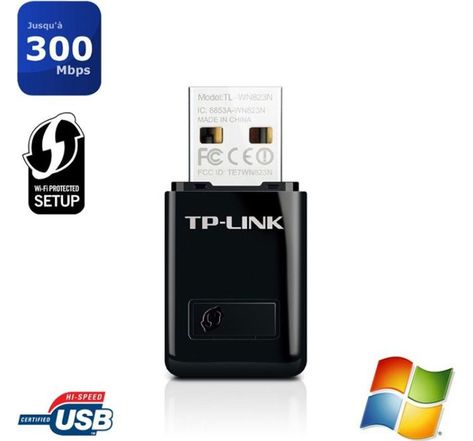 Clé USB WIFI - TP-Link - 300MBps permettant de relier un ordinateur a un réseau sans fil et de profiter d'Internet haut débit