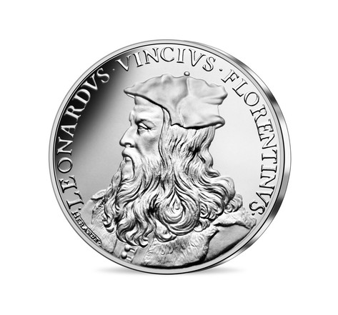Pièce d'Histoire Monnaie de 10 Euro argent Léonard de Vinci