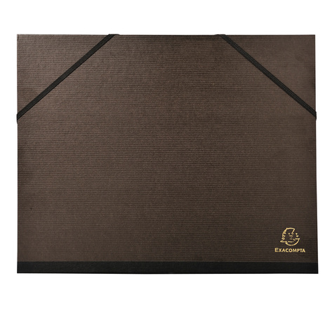 Carton à dessin avec elastiques vergé kraft noir 26x33cm noir EXACOMPTA