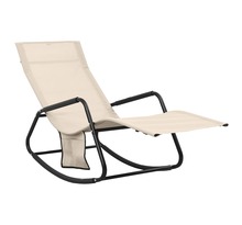 Vidaxl chaise longue acier et textilène crème
