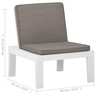 Vidaxl chaise de salon de jardin avec coussin plastique blanc