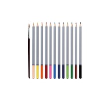 Herlitz 10795284 Pack de 12 Crayons de Couleurs aquarelles avec Pinceau 2,5 mm