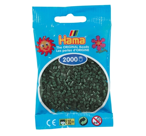 2 000 perles mini (petites perles Ø2,5 mm) vert foncé - Hama