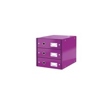 LEITZ Boîte Rangement Click&Store 3 Tiroirs Violet