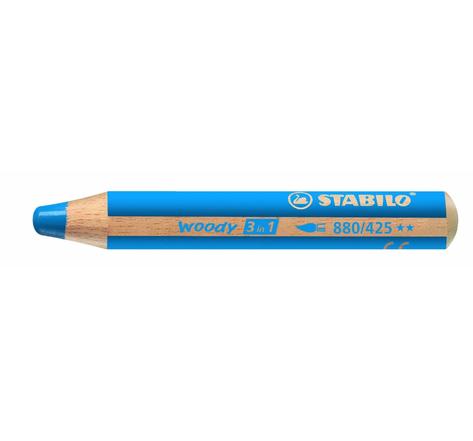 Crayon WOODY 3 en 1 Extra large Bleu cobalt moyen STABILO