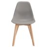 SACHA Chaise de salle a manger gris - Pieds en bois hévéa massif - Scandinave - L 48 x P 55 cm