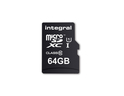 Carte mémoire Micro SD Integral UltimaPro 64 Go Class 10 + adaptateur SD (90Mo/s)