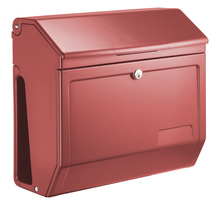 Boîte aux lettres LUNA avec porte -journaux intégré - coloris rouge - Decayeux